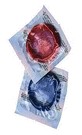 red and blue condoms