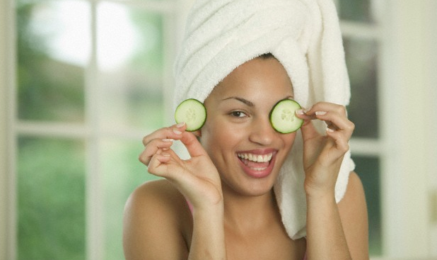 cucumber on eyes