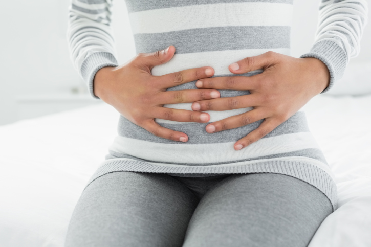woman with stomach pain