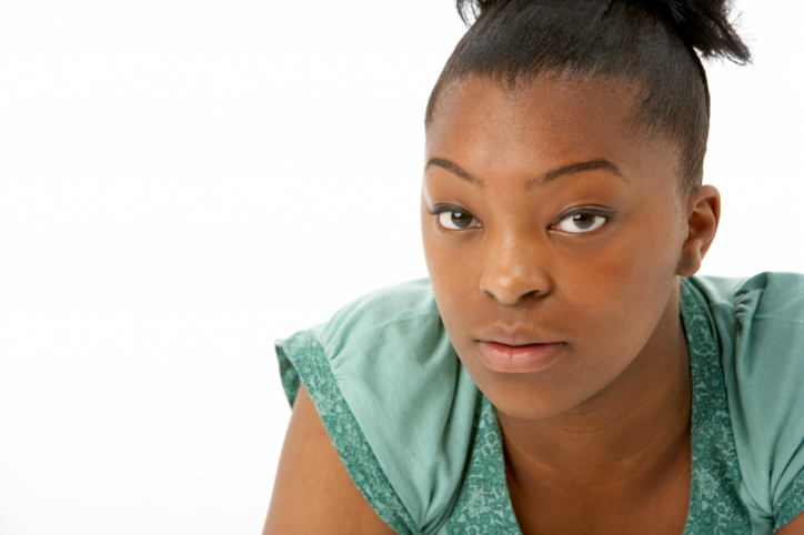 girl with hair in ponytail