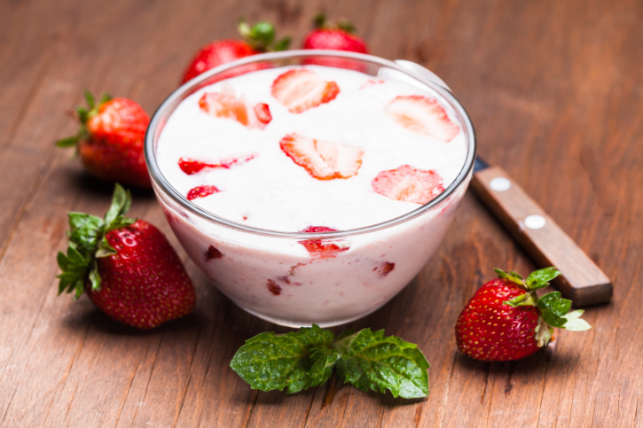 bowl of yogurt