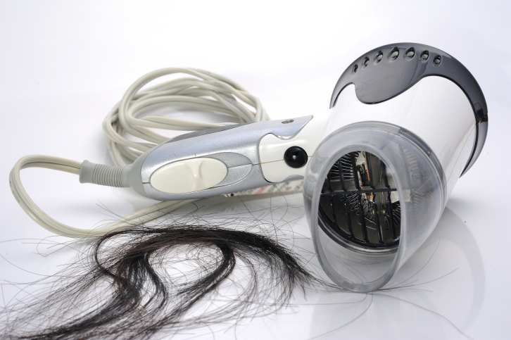 blowdryer and hair