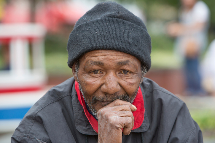 elderly man thinking