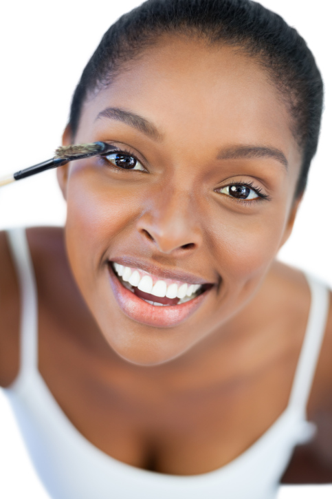 woman with mascara
