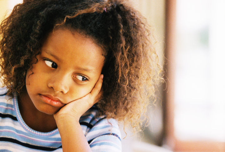 little girl upset