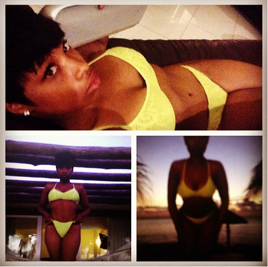 Jennifer Hudson yellow bikini