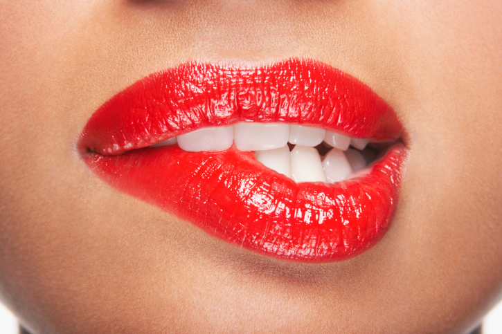 woman red lipstick