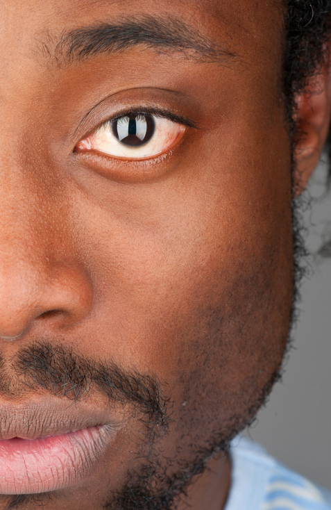 close up man's eye