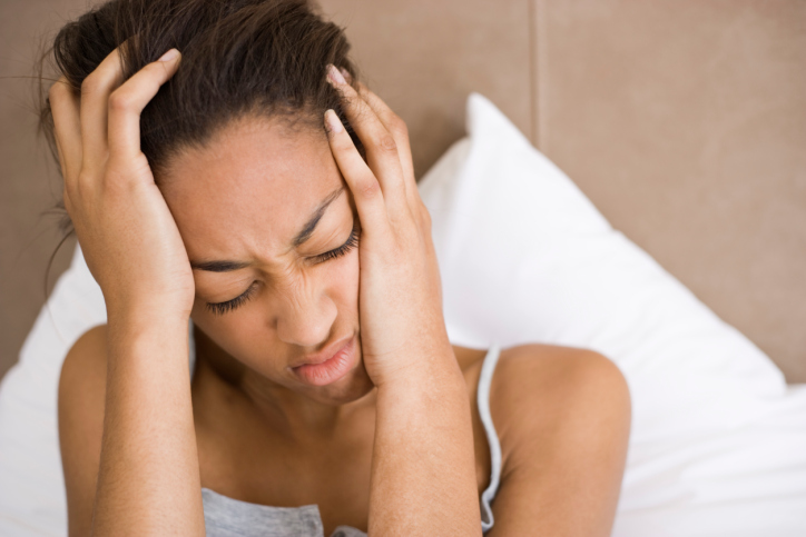 woman with headache