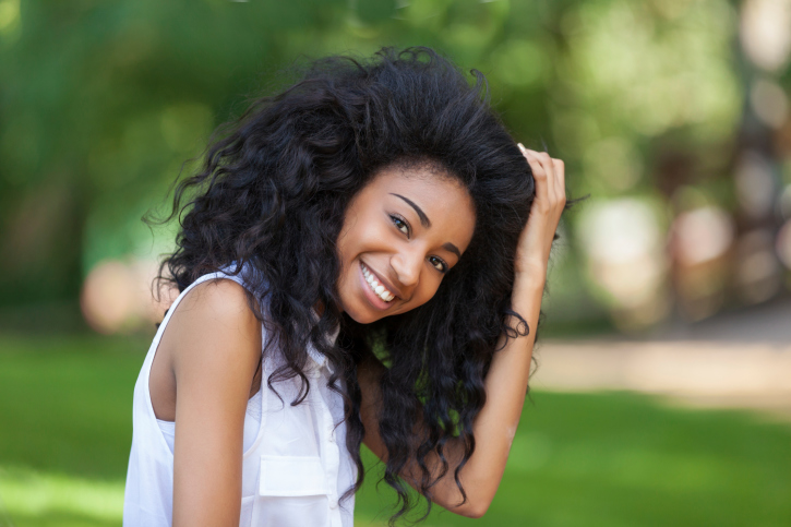 teen girl long hair