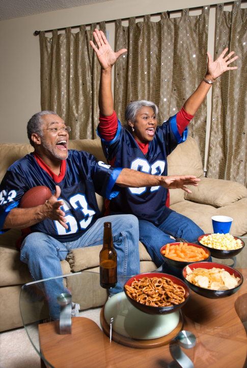 couple watching football