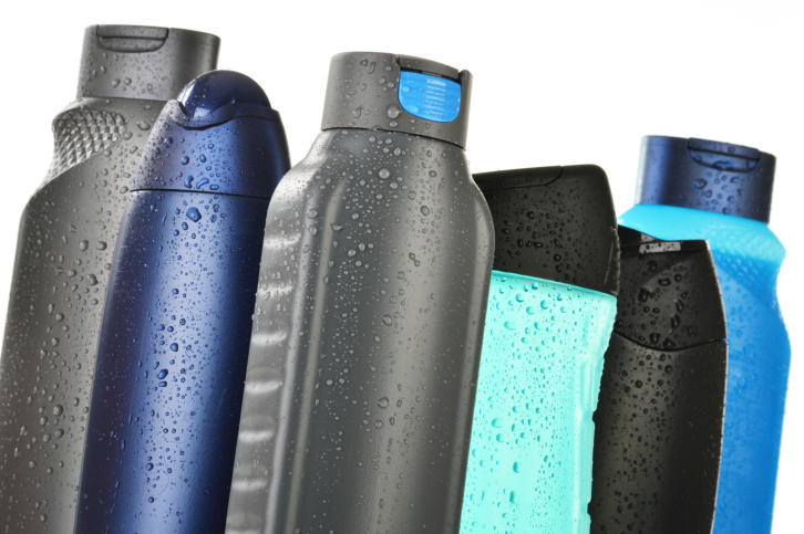assorted body wash bottles