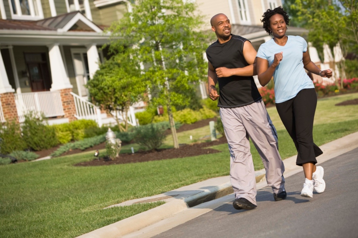 couple walking in street
