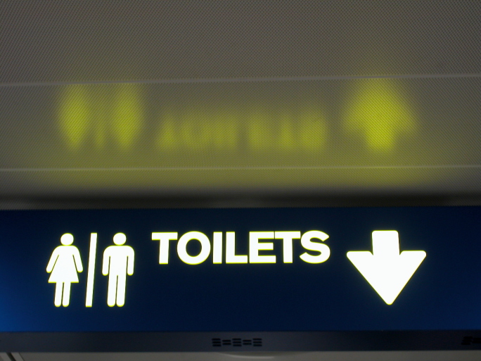 Public washroom sign