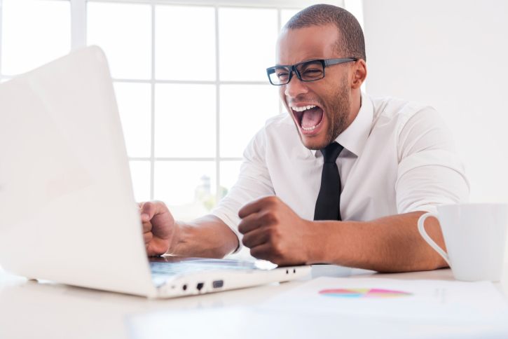 black male stressed at work