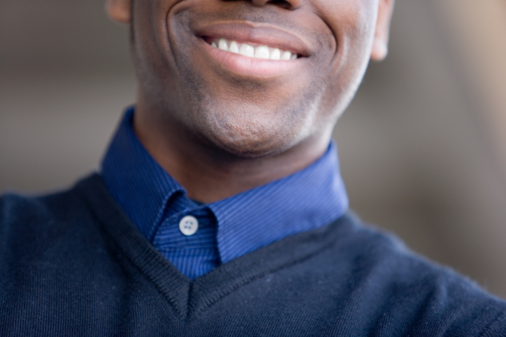 cropped shot of man smiling