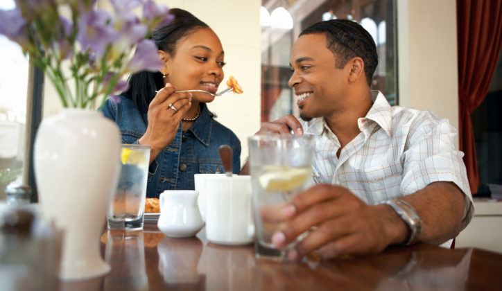 Young Couple Eating Meal