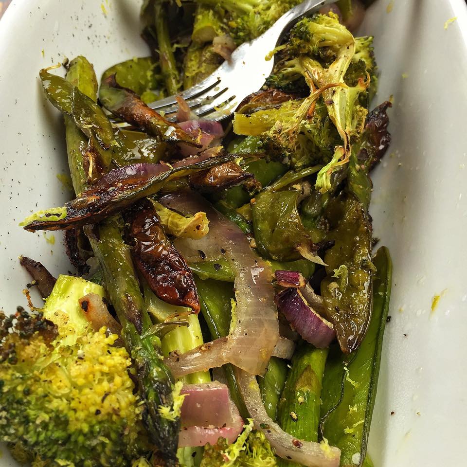 roasted green veggie bowl