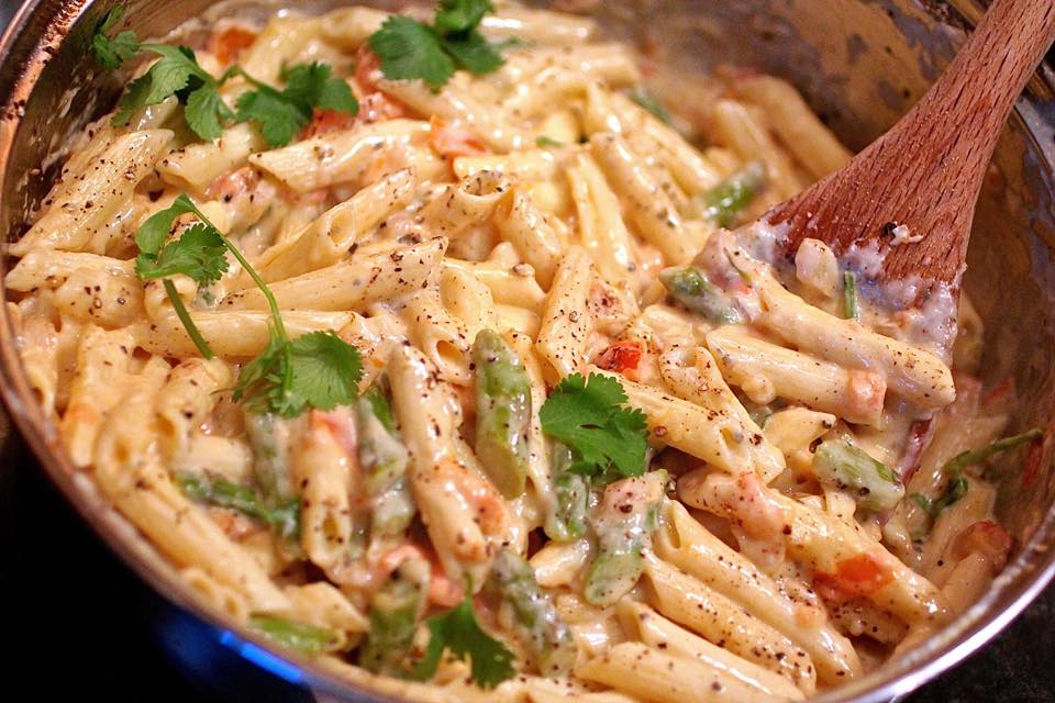 Tomato and Asparagus Carbonara