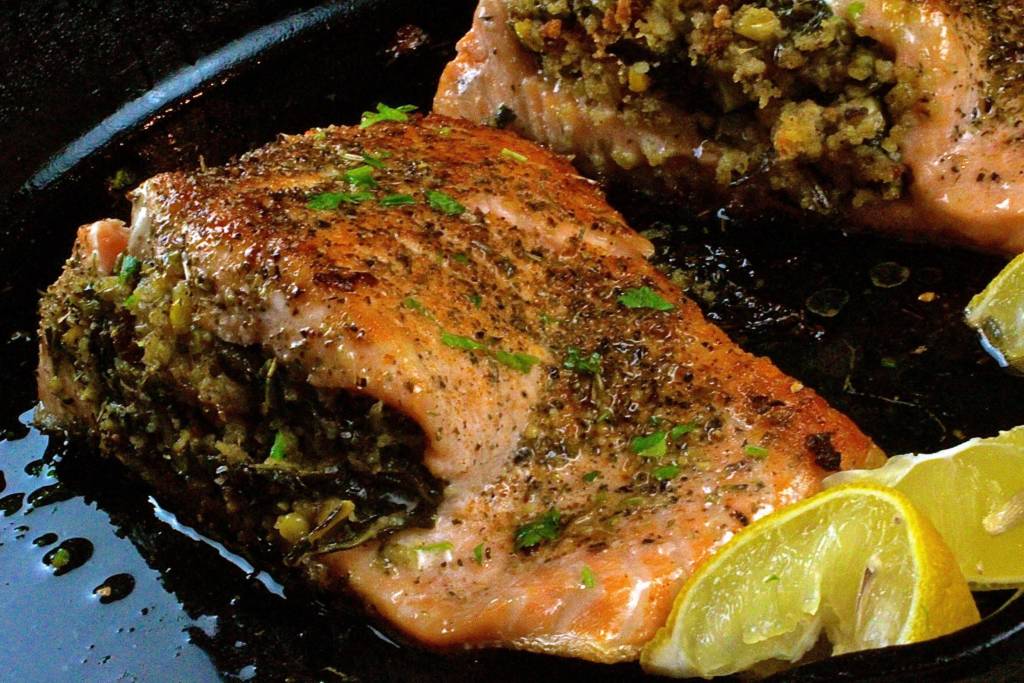 Kale-Cornbread-Stuffed-Salmon