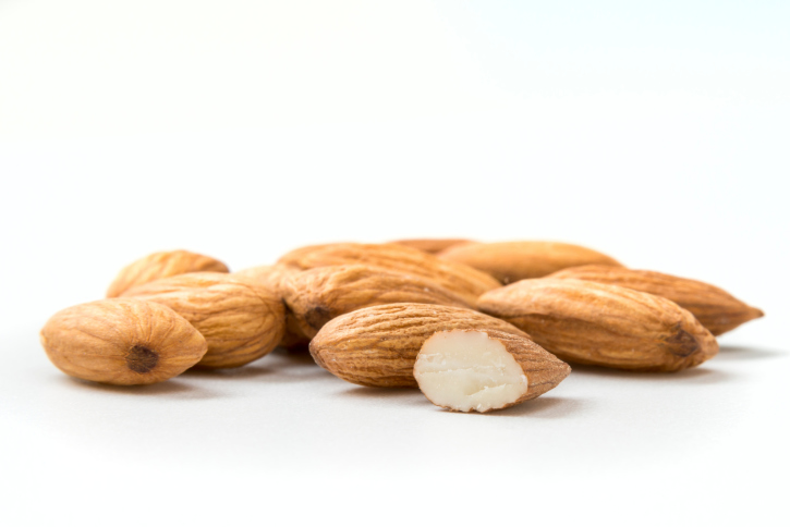 almonds on white