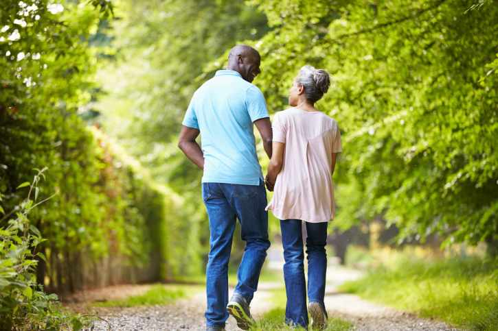 older couple walking