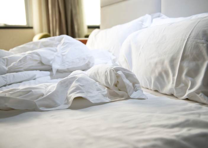 messy bed sheets