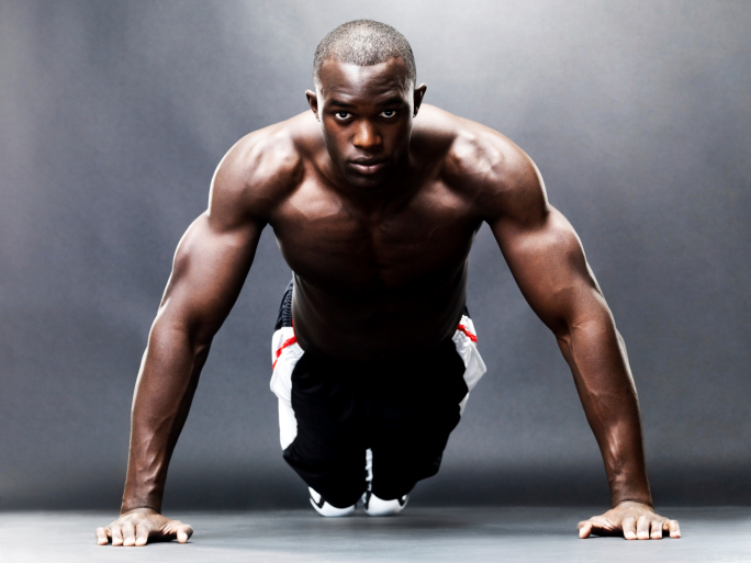 muscular man push up