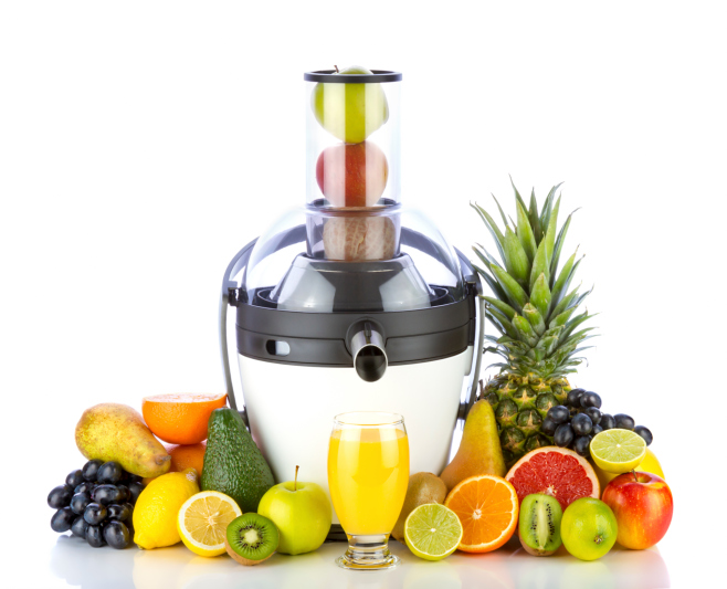 Fruits with juicer
