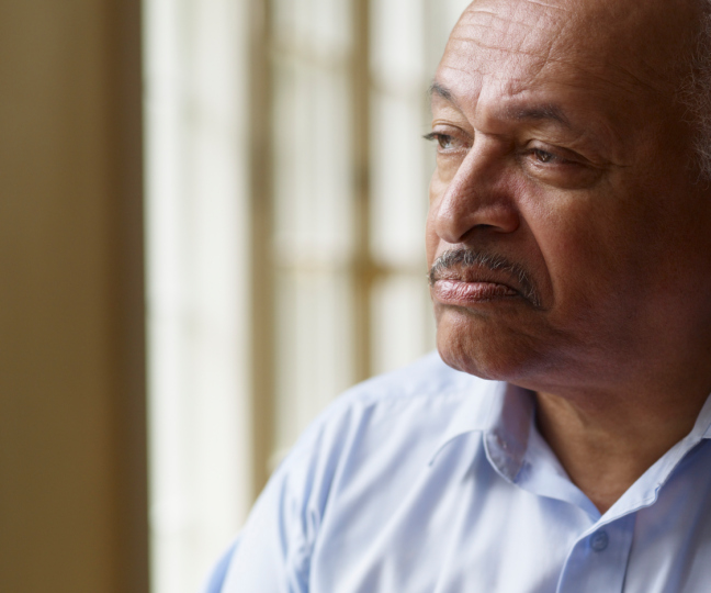 thoughtful senior man