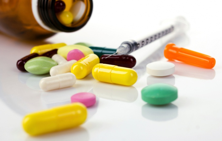 drugs and insulin syringe