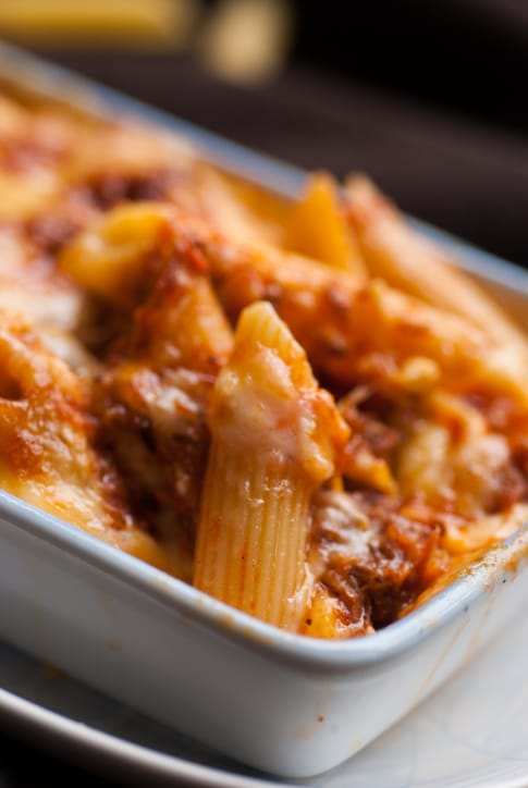 Baked penne pasta