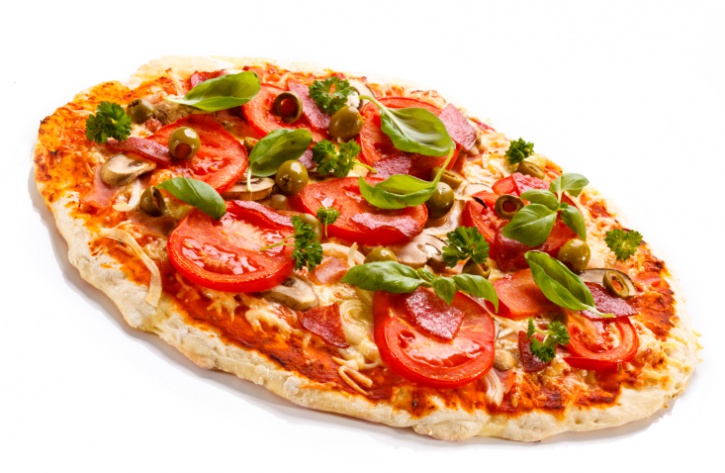 pizza with tomatoes