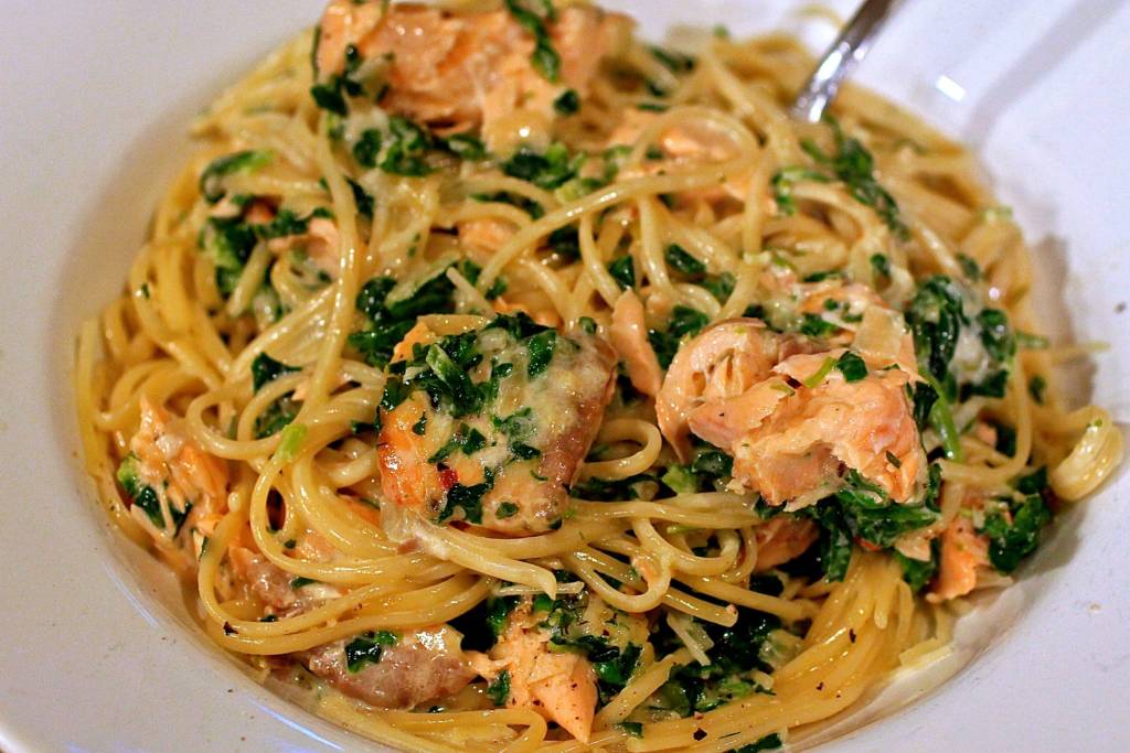 creamed spinach and salmon