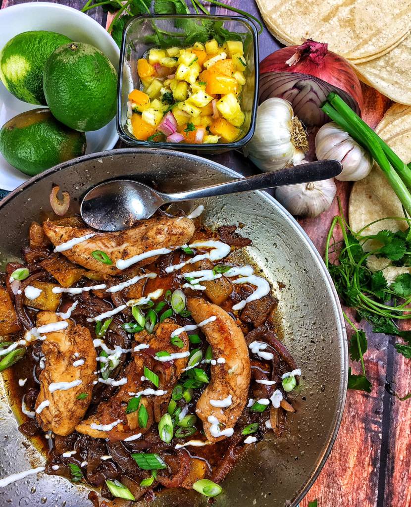 jerk chicken fajitas