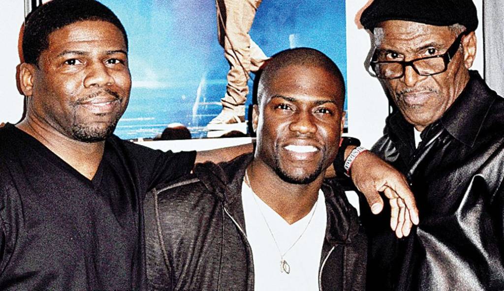 Kevin Hart's brother, Robert Hart, Kevin, and Kevin Hart's Dad, Henry