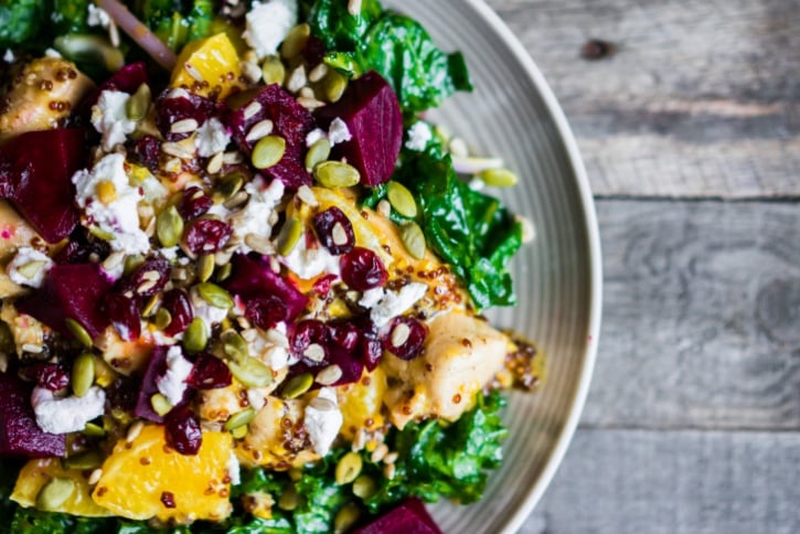 Kale and fruit salad