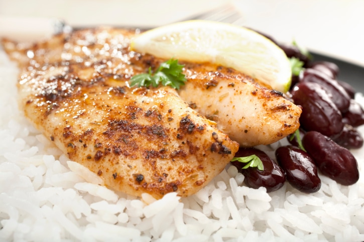 Grilled White Fish Dory with Spicy Creole Cajun Rub