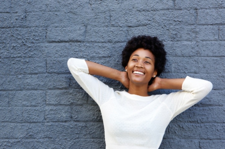African American woman smiling confident