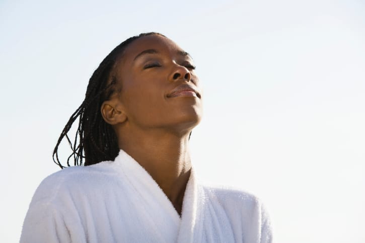 African American Black woman relaxed