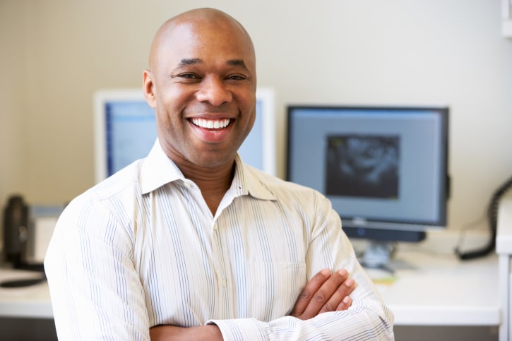 african american man doctor office