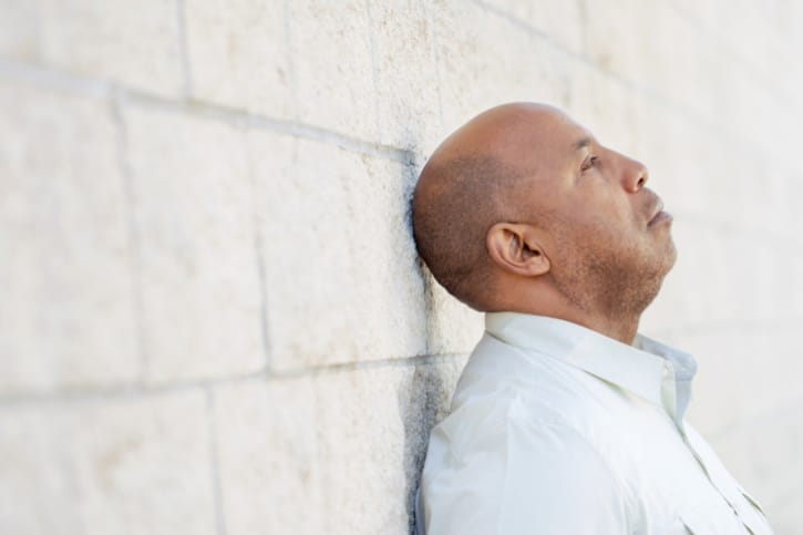 African American man sad depressed