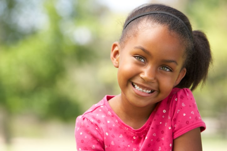 young african american girl in the park