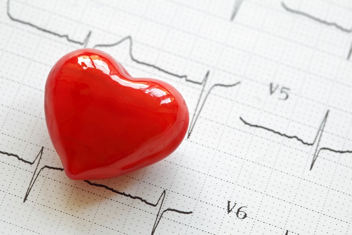 Heart with EKG printout