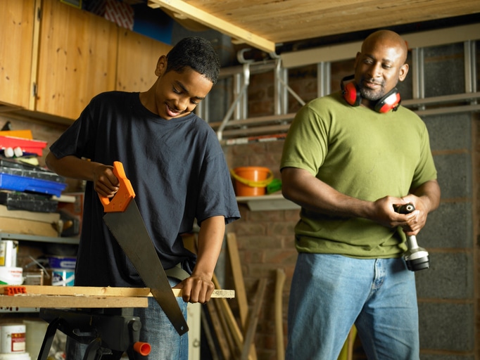 African American father and son