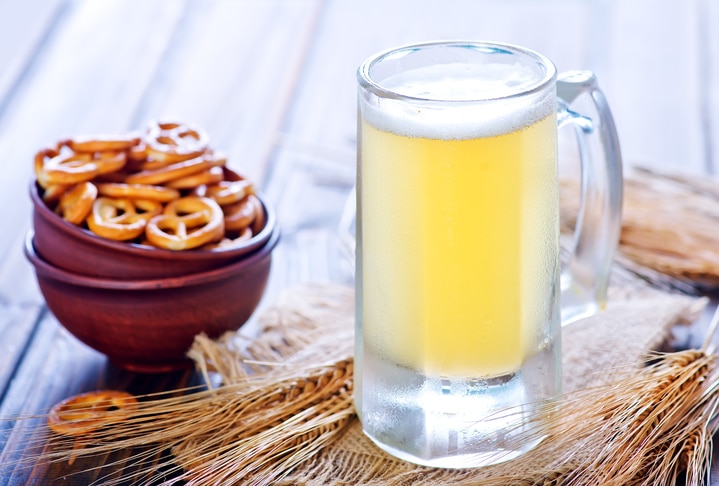 beer and pretzels