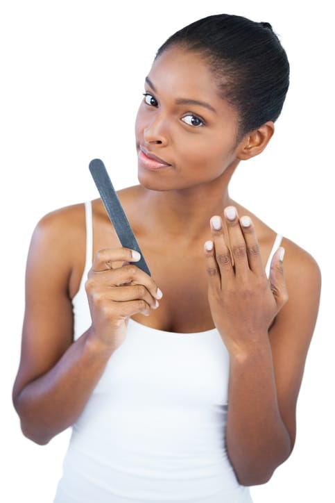 African American woman manicured nails