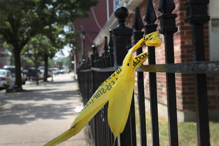 Police tape in Chicago