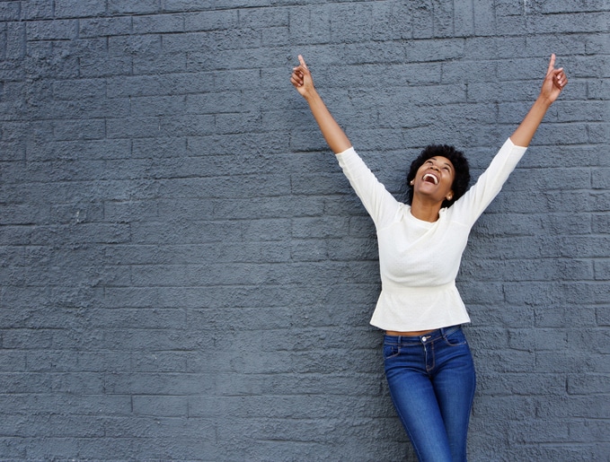 African American woman happy