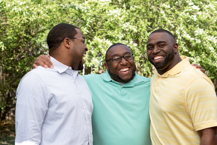 African American men laughing
